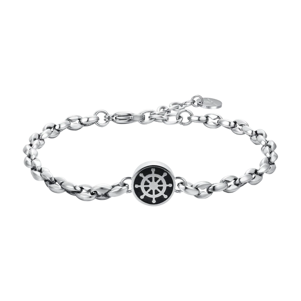luca barra - BRACCIALE UOMO IN ACCIAIO CON TIMONE