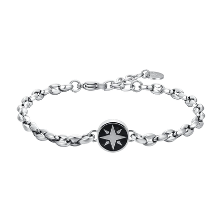 luca barra - BRACCIALE UOMO IN ACCIAIO CON ROSA DEI VENTI