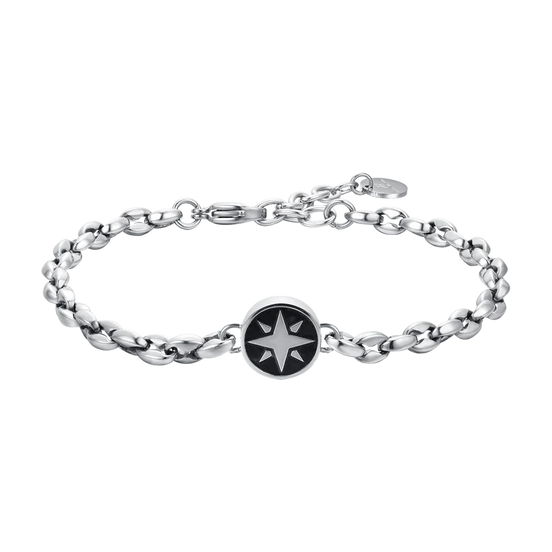 luca barra - BRACCIALE UOMO IN ACCIAIO CON ROSA DEI VENTI