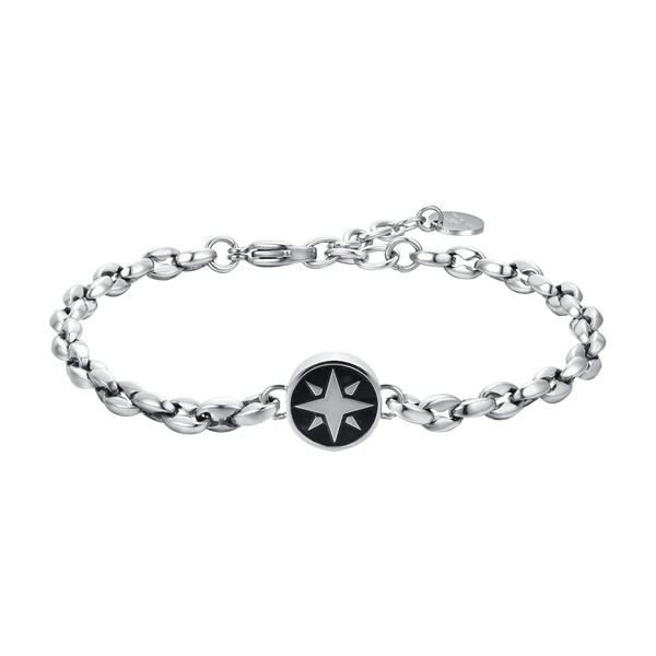 luca barra - BRACCIALE UOMO IN ACCIAIO CON ROSA DEI VENTI