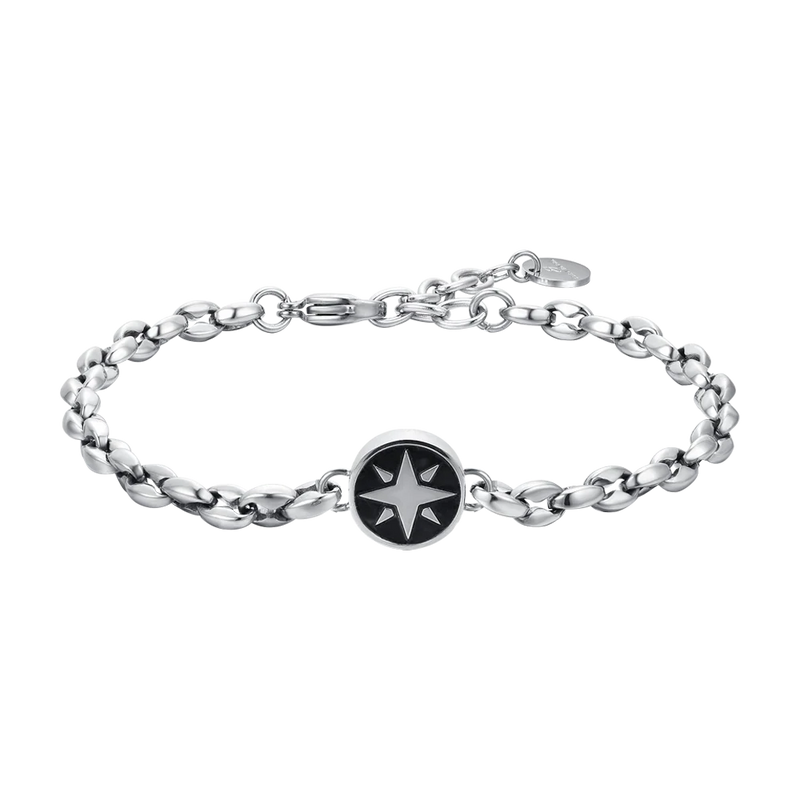 luca barra - BRACCIALE UOMO IN ACCIAIO CON ROSA DEI VENTI