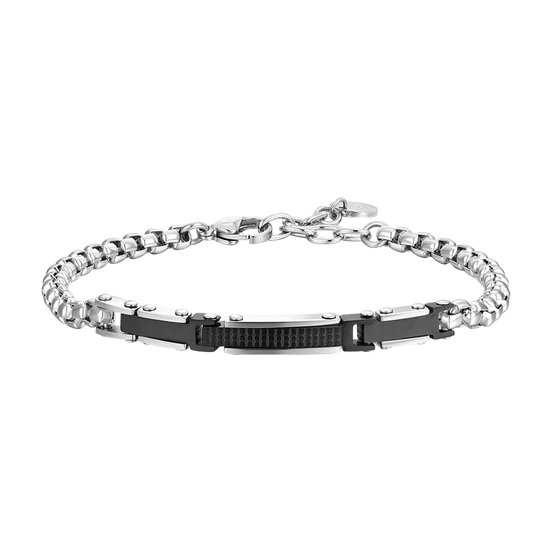 luca barra - BRACCIALE UOMO IN ACCIAIO ED ELEMENTI IN ACCIAIO IP BLACK