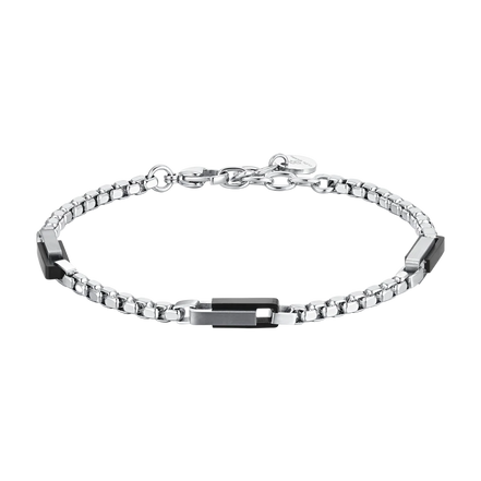 luca barra - BRACCIALE UOMO IN ACCIAIO ELEMENTI IN ACCIAIO IP BLACK