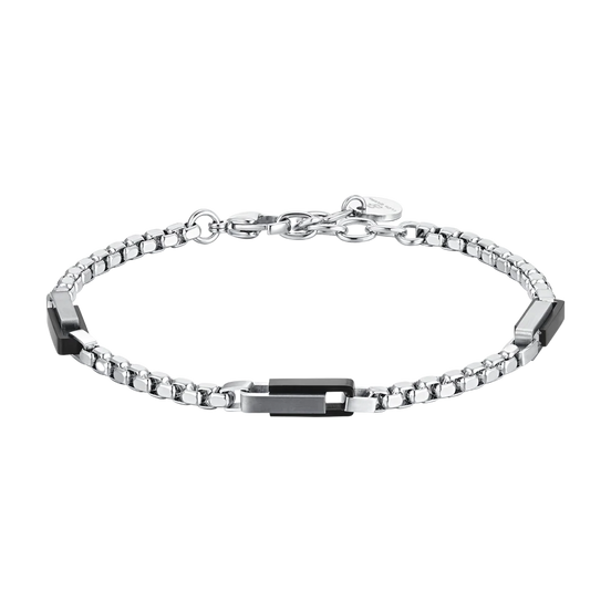 luca barra - BRACCIALE UOMO IN ACCIAIO ELEMENTI IN ACCIAIO IP BLACK