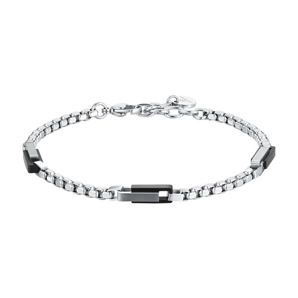 luca barra - BRACCIALE UOMO IN ACCIAIO ELEMENTI IN ACCIAIO IP BLACK