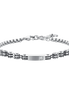 luca barra - BRACCIALE UOMO IN ACCIAIO ELEMENTI IP NERO E ZIRCONE