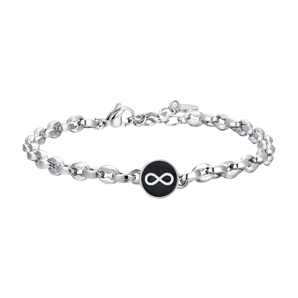 luca barra - BRACCIALE UOMO IN ACCIAIO CON INFINITO