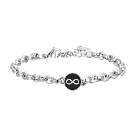 luca barra - BRACCIALE UOMO IN ACCIAIO CON INFINITO