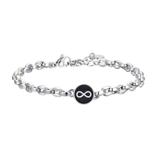 luca barra - BRACCIALE UOMO IN ACCIAIO CON INFINITO