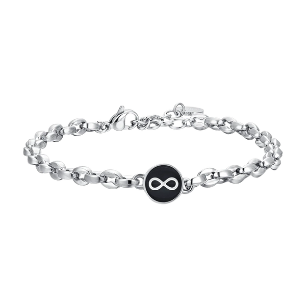 luca barra - BRACCIALE UOMO IN ACCIAIO CON INFINITO