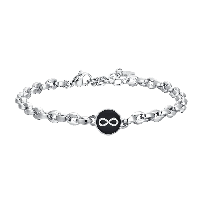 luca barra - BRACCIALE UOMO IN ACCIAIO CON INFINITO