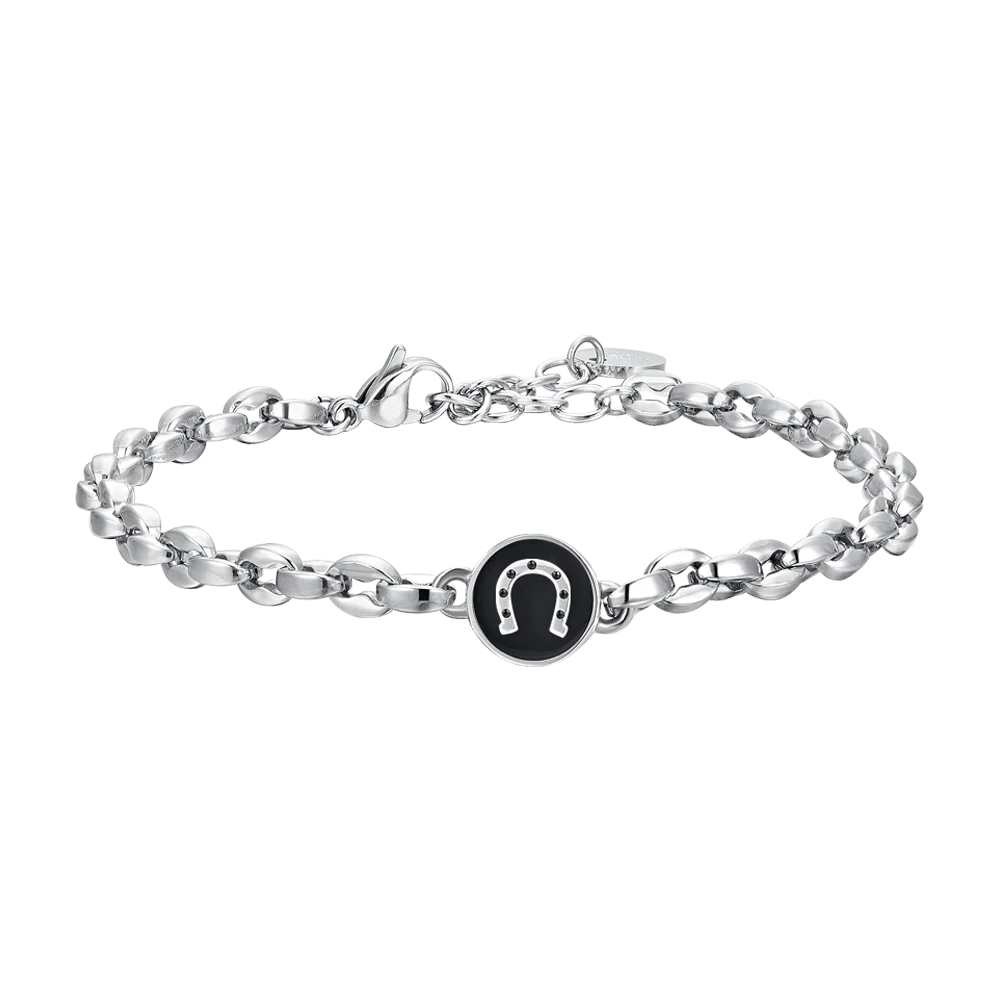 luca barra - BRACCIALE UOMO IN ACCIAIO CON FERRO DI CAVALLO
