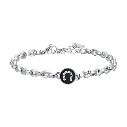 luca barra - BRACCIALE UOMO IN ACCIAIO CON FERRO DI CAVALLO