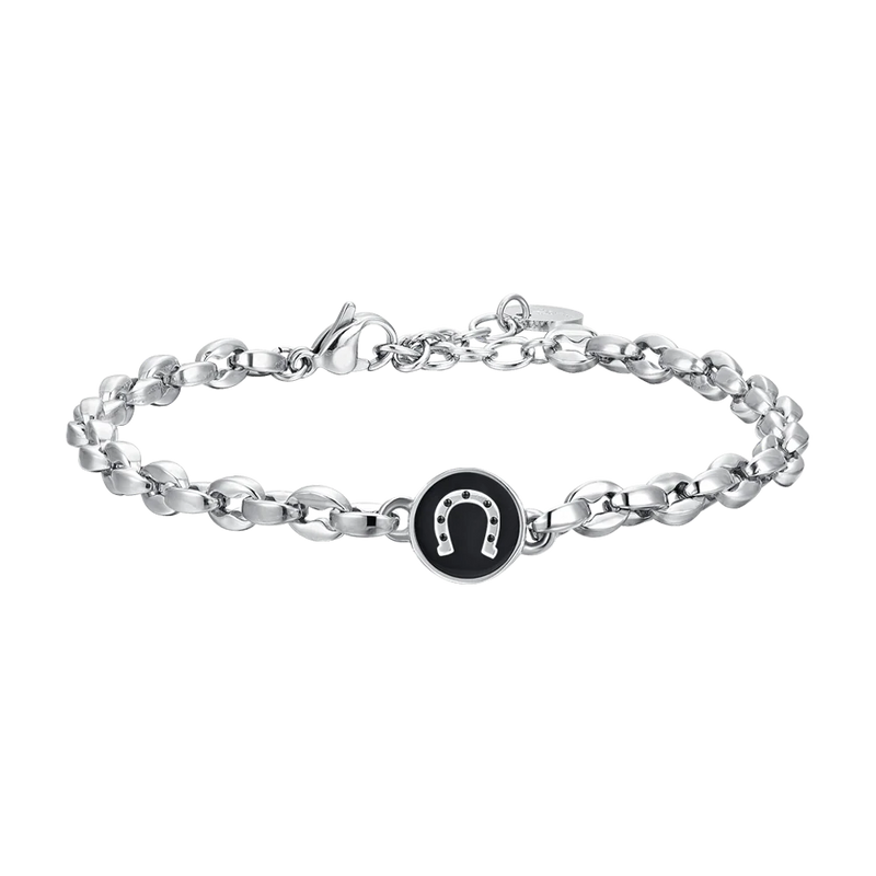 luca barra - BRACCIALE UOMO IN ACCIAIO CON FERRO DI CAVALLO