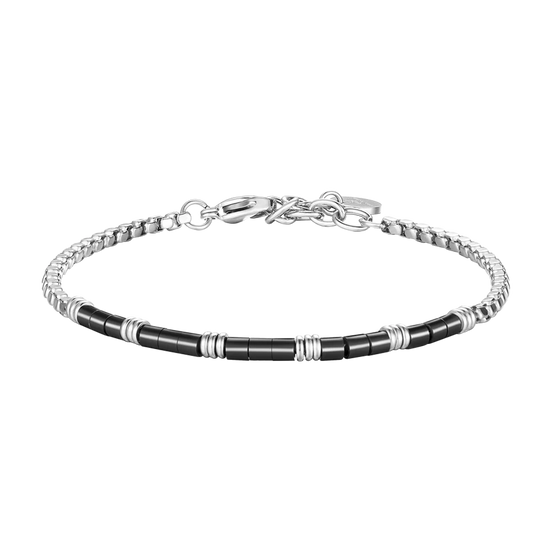 luca barra - BRACCIALE UOMO IN ACCIAIO CON ELEMENTI IN ACCIAIO IP NERO