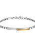 luca barra - BRACCIALE UOMO IN ACCIAIO, PIASTRA CON ELEMENTO IP GOLD