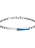 luca barra - BRACCIALE UOMO IN ACCIAIO, PIASTRA CON ELEMENTO IP BLU