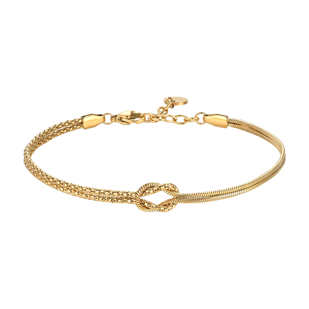 luca barra - BRACCIALE  IN ACCIAIO IP GOLD CON NODO