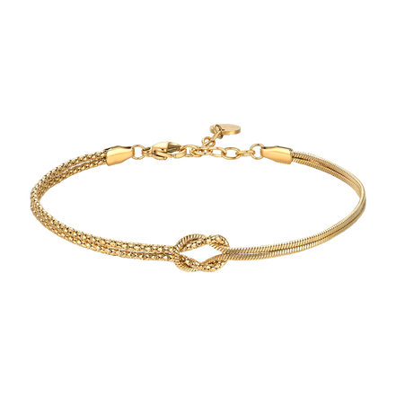 luca barra - BRACCIALE  IN ACCIAIO IP GOLD CON NODO
