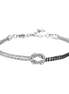 luca barra - BRACCIALE  IN ACCIAIO CON NODO E ZIRCONI NERI