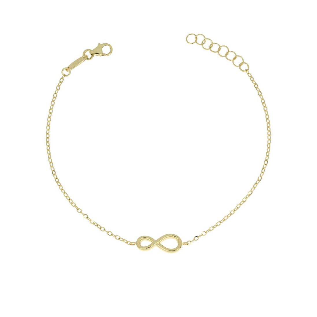 igold - Bracciale in oro giallo 375% 9 kt con simbolo dell’infinito
