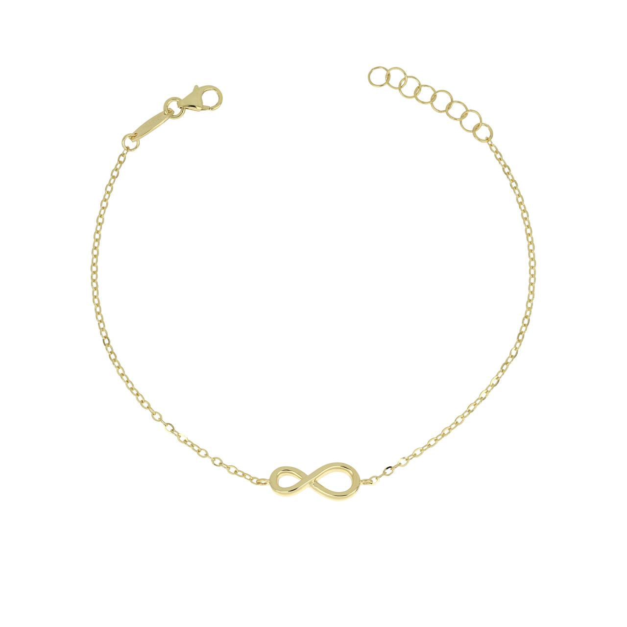 igold - Bracciale in oro giallo 375% 9 kt con simbolo dell’infinito