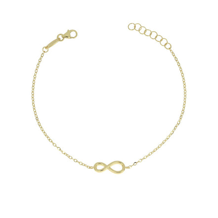 igold - Bracciale in oro giallo 375% 9 kt con simbolo dell’infinito