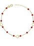 igold - Bracciale con Cuori e Sfere Rosse in Oro Giallo 375% 9 kt