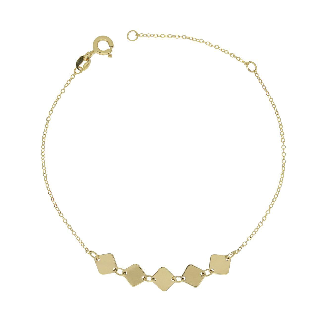 igold - Bracciale con Elementi Geometrici a Rombo in Oro Giallo 375% 9 kt