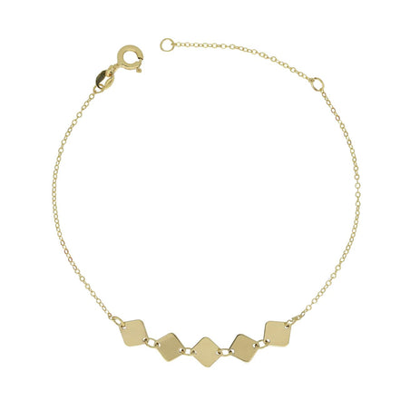 igold - Bracciale con Elementi Geometrici a Rombo in Oro Giallo 375% 9 kt