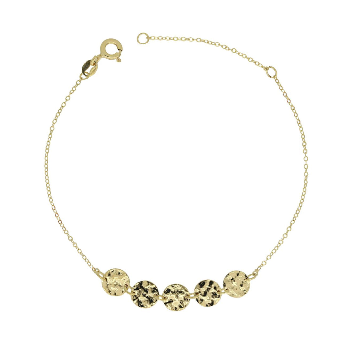 igold - Bracciale Donna con Dischi Martellati in Oro Giallo 375% 9 kt