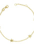 igold - Bracciale con Stelle Lucide in Oro Giallo 9 kt su Catena Forzatina