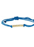 igold - Bracciale in Cordino Blu con Cilindri Torniti in Oro Giallo 375% 9 kt