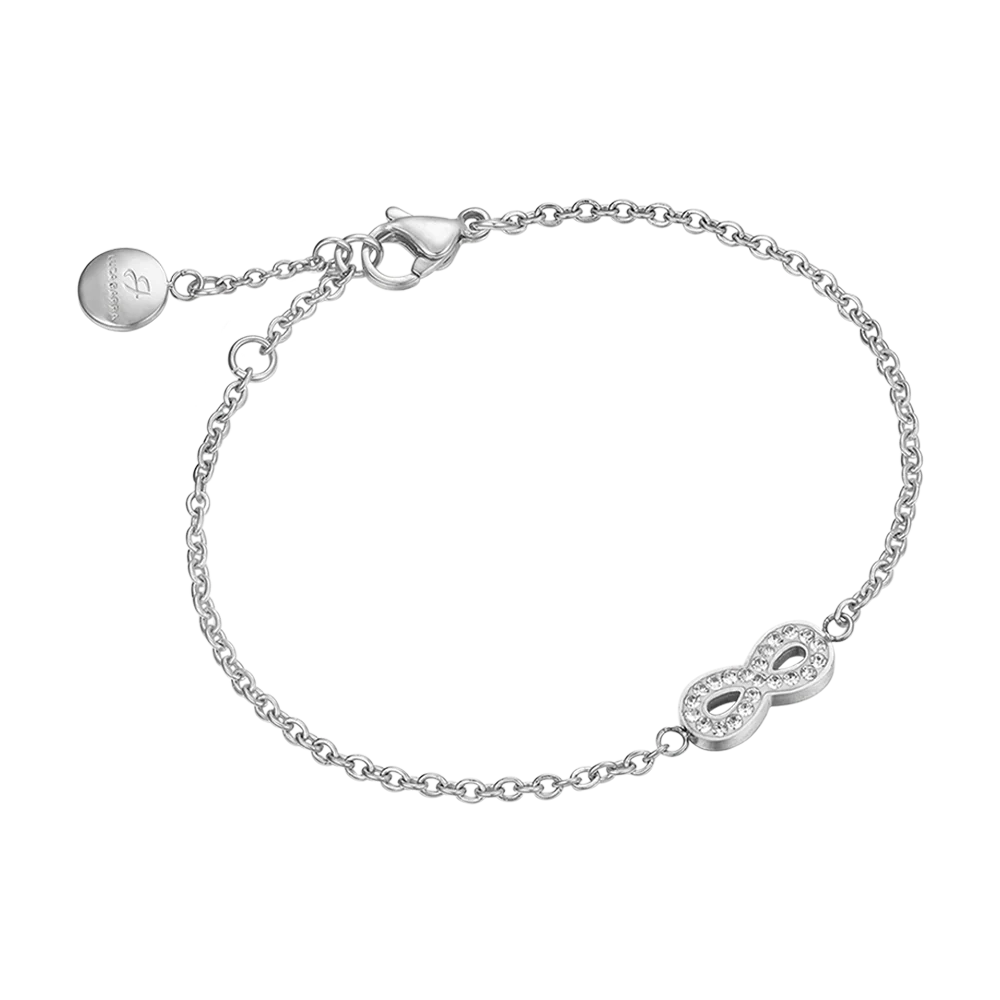 luca barra - BRACCIALE DONNA IN ACCIAIO CON INFINITO E CRISTALLI