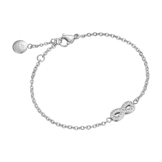luca barra - BRACCIALE DONNA IN ACCIAIO CON INFINITO E CRISTALLI