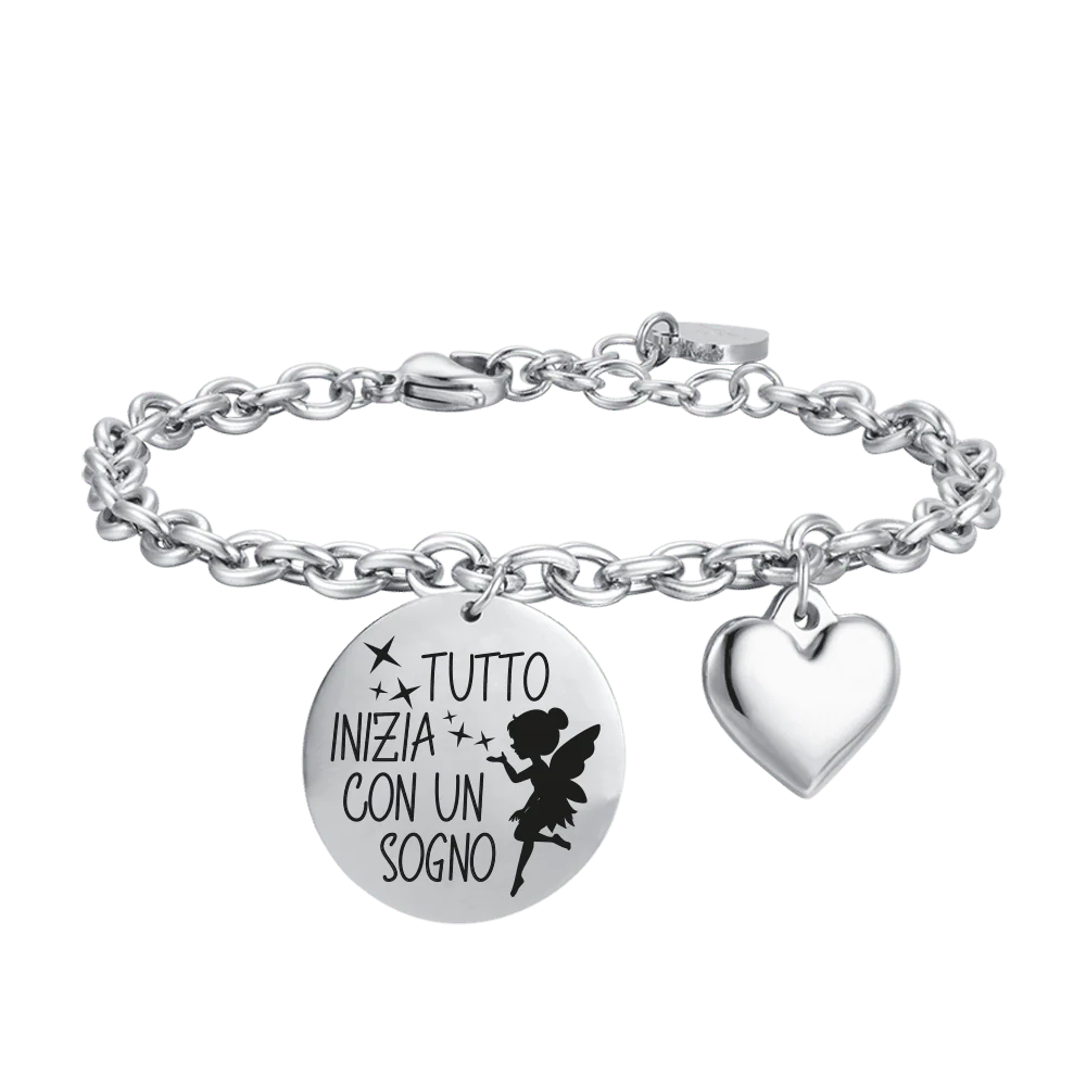 luca barra - BRACCIALE DONNA IN ACCIAIO TUTTO INIZIA CON UN SOGNO