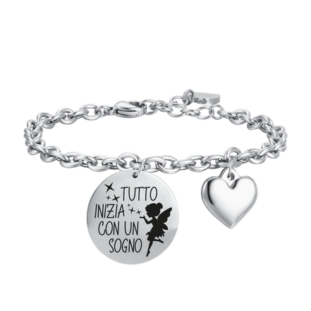luca barra - BRACCIALE DONNA IN ACCIAIO TUTTO INIZIA CON UN SOGNO