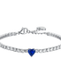luca barra - BRACCIALE TENNIS DONNA IN ACCIAIO CON CRISTALLI BIANCHI E CUORE CRISTALLO BLU