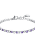 luca barra - BRACCIALE TENNIS DONNA CRISTALLI VIOLA E BIANCHI