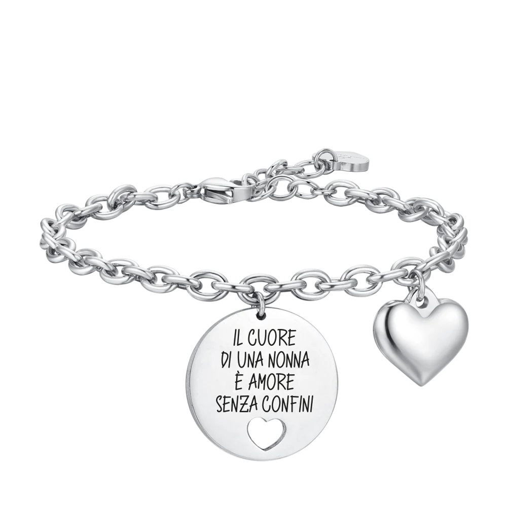 luca barra - BRACCIALE DONNA IN ACCIAIO IL CUORE DI UNA NONNA