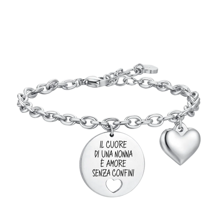 luca barra - BRACCIALE DONNA IN ACCIAIO IL CUORE DI UNA NONNA