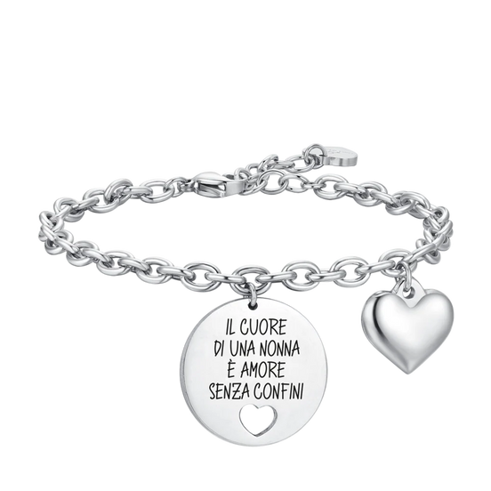 luca barra - BRACCIALE DONNA IN ACCIAIO IL CUORE DI UNA NONNA