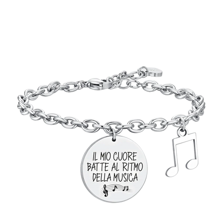 luca barra - BRACCIALE DONNA IN ACCIAIO NOTA MUSICALE