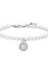 luca barra - BRACCIALE DONNA IN ACCIAIO PERLE SINTETICHE E ZIRCONE BIANCO