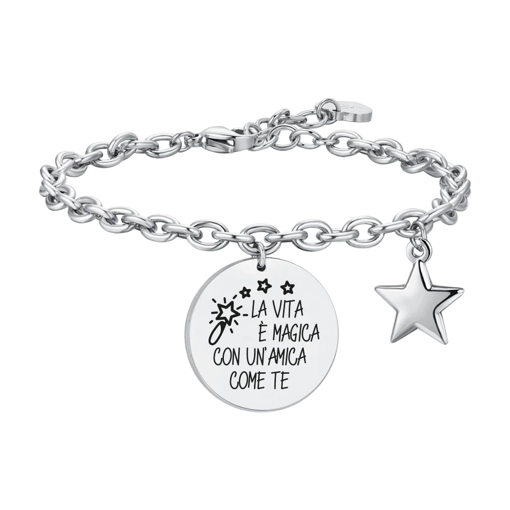 luca barra - BRACCIALE DONNA IN ACCIAIO LA VITA E' MAGICA