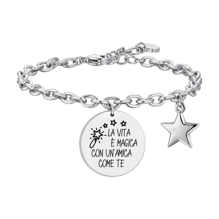 luca barra - BRACCIALE DONNA IN ACCIAIO LA VITA E' MAGICA