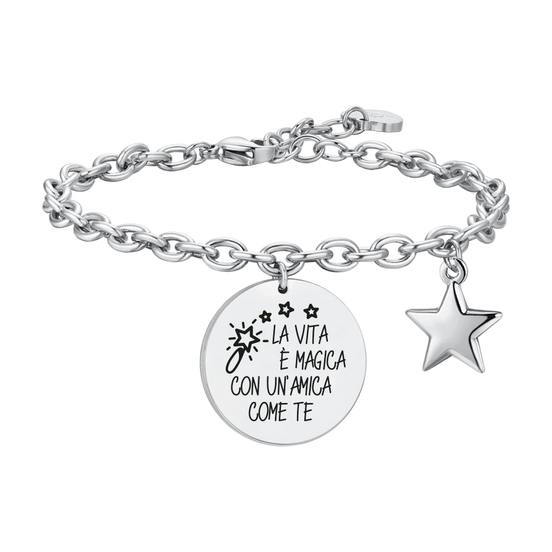 luca barra - BRACCIALE DONNA IN ACCIAIO LA VITA E' MAGICA