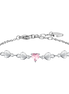 luca barra - BRACCIALE DONNA IN ACCIAIO CON CUORI E ZIRCONE ROSA