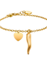 luca barra - BRACCIALE DONNA IN ACCIAIO E IP GOLD CON CORNO E CUORE