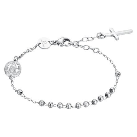 luca barra - BRACCIALE DONNA ROSARIO IN ACCIAIO